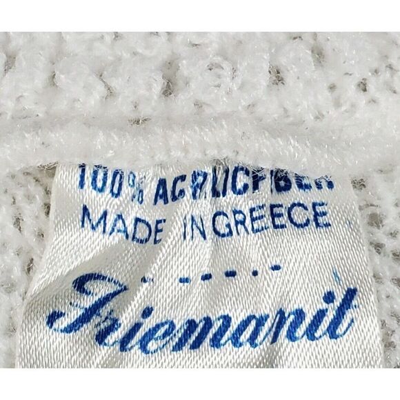 Vintage Friemanit Baby Recieving Blanket White Waffle Weave Acrylic Greece - Picture 6 of 9